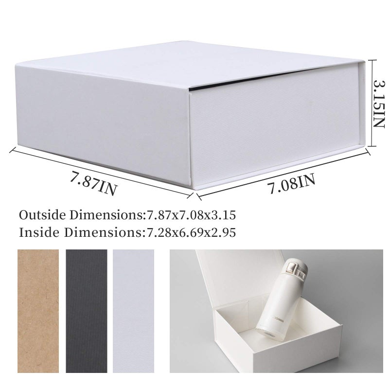 صندوق هدايا أبيض من Rsgift مقاس 7.8x7x3.1 بوصة مع غطاء صندوق اقتراح رفقاء العريس قابل للطي مع علب هدايا مغناطيسية لتقديم هدايا الزفاف وعيد الميلاد وأعياد الميلاد - Image 2